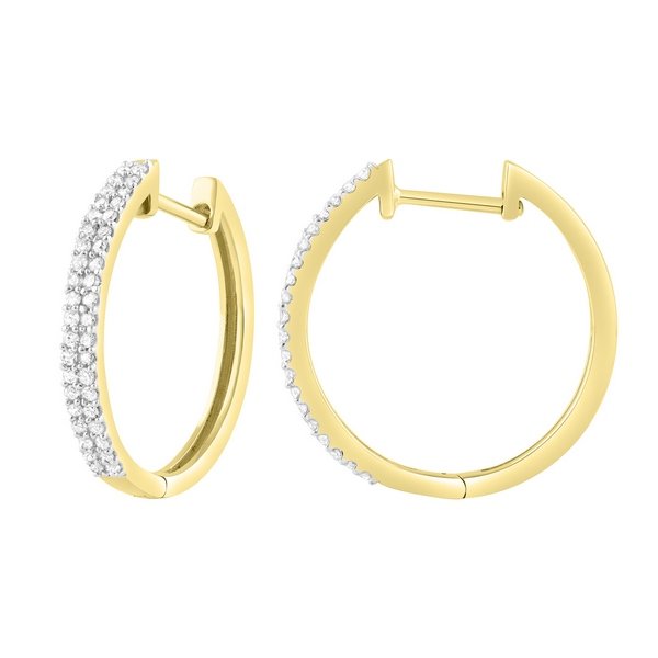 10K 0.39CT D-HOOPS RDS PRONG "TWO ROW"